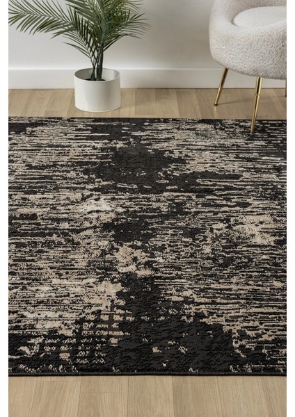 Modern Siyah Dokuma Halı Yolluk Antre Oturma Odası Salon Mutfak Halısı