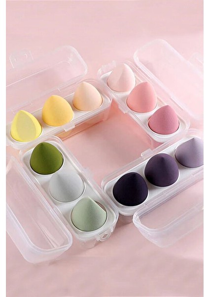 3'lü Lila Tonları Kutulu Standlı Makyaj Süngeri Seti fiyatları