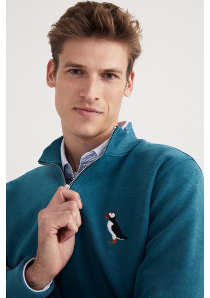Puffin Supersoft Quarter-Zip Sweatshirt - Turkuaz fiyatları