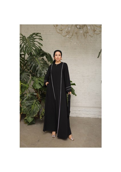 Ankanoor Siyah Kol Ağzı ve Önü Çift Biyeli Ferace ANKA255045 modelleri