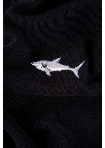 Büyük Beyaz Köpekbalığı Supersoft Full Zip Hoodie - Siyah fiyatları