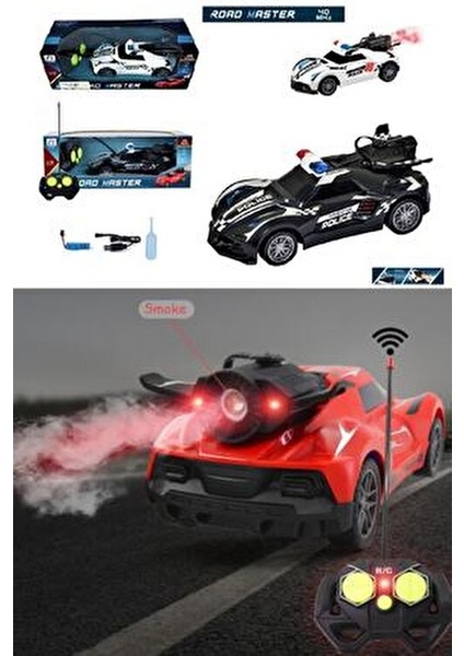 Uzaktan Kumandalı Şarjlı Duman Atan Işıklı Polis Arabası - 1:18 Full Fonksiyon Polis Arabası