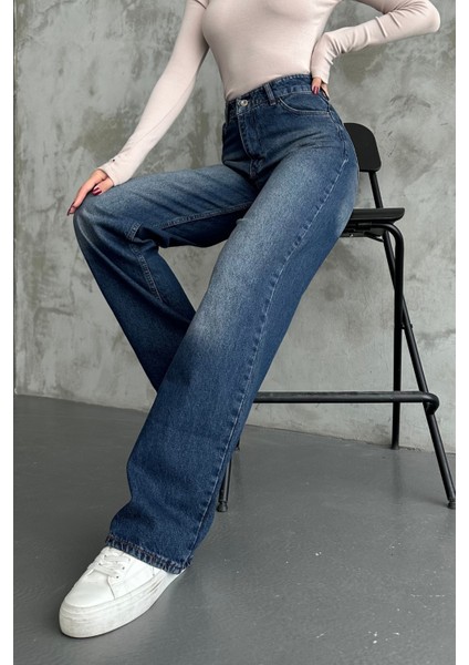 Kadın Yüksek Bel Jean Kot Palazzo Pantolon Tint Kahve / 31 fiyatları