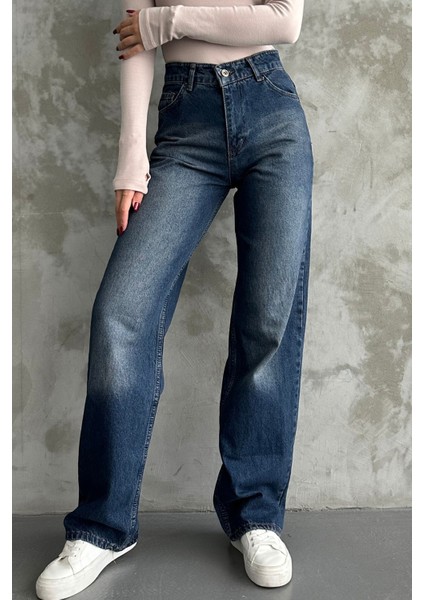 Kadın Yüksek Bel Jean Kot Palazzo Pantolon Tint Kahve / 31 fırsatları