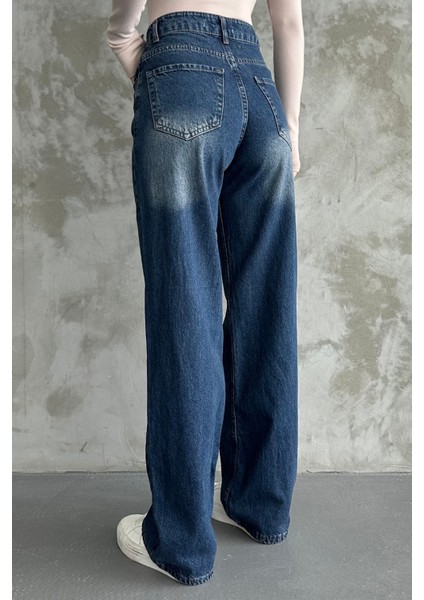 Kadın Yüksek Bel Jean Kot Palazzo Pantolon Tint Kahve / 31 indirimleri