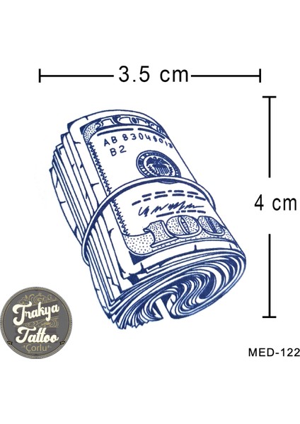 Yarı Kalıcı Dövme Dolar Geçici Dövme MED-122