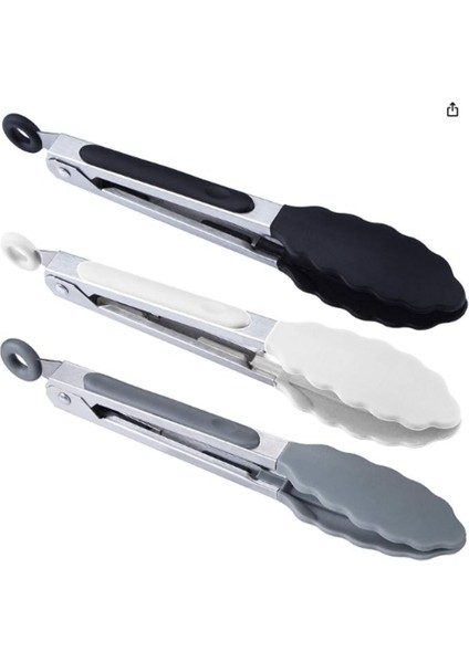 Metal Gövdeli Ayarlanabilir Silikon Uçlu Servis Maşası Yanmaz Yapışmaz Kızartma Maşası (21 Cm) indirimleri