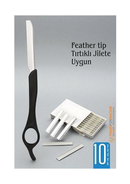 Feather Tip Jili Ustura 10 Yedek Jili Profesyonel