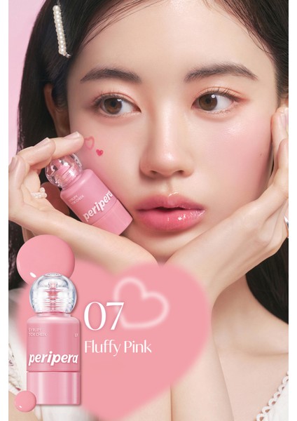 Ince Yapılı, Ciltle Bütünleşen, Pigmentli Likit Allık Perıpera Syrupy Tok Cheek (07 Fluffy Pink)