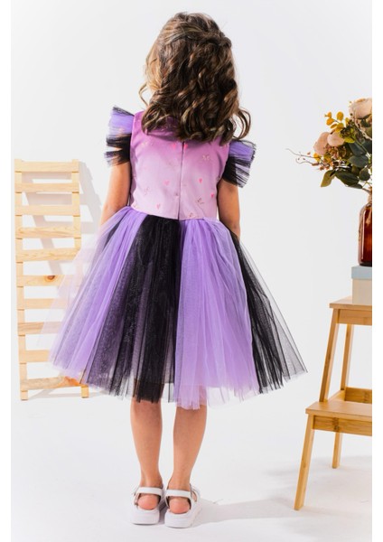 Kuromi Baskılı Kız Çocuk Elbise,doğum Günü,parti Elbisesi 4-9 Yaş fırsatları