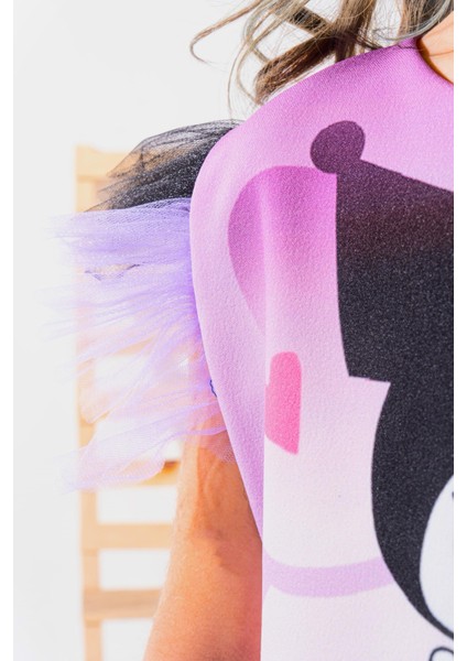 Kuromi Baskılı Kız Çocuk Elbise,doğum Günü,parti Elbisesi 4-9 Yaş indirimleri