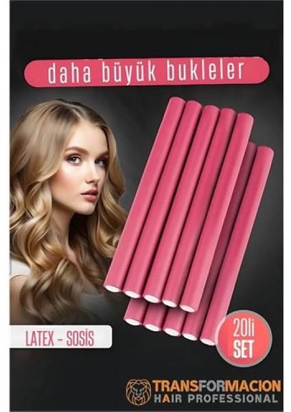 Modacar Sosis Latex Bigudi - Isısız Saç Bigudisi 17 mm 20 Adet fiyatları