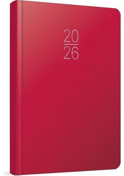 2026 Sert Kapak Günlük Ajanda 17X24 106-ECK Kırmızı