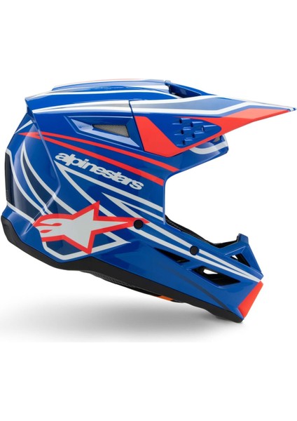 Sm3 Youth Wurx Off-Road Çocuk Genç Motosiklet Kaskı Mavi Beyaz Kırmızı modelleri