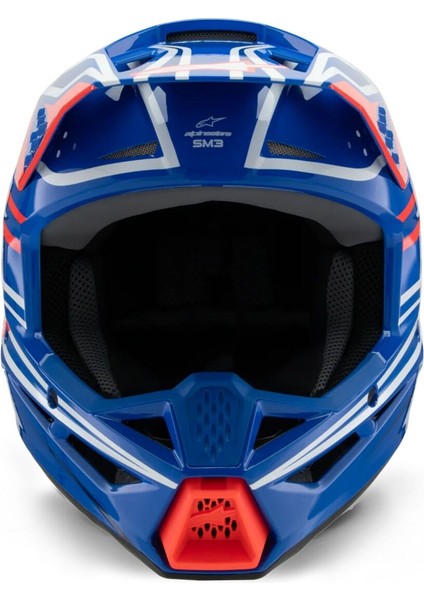 Sm3 Youth Wurx Off-Road Çocuk Genç Motosiklet Kaskı Mavi Beyaz Kırmızı indirimleri
