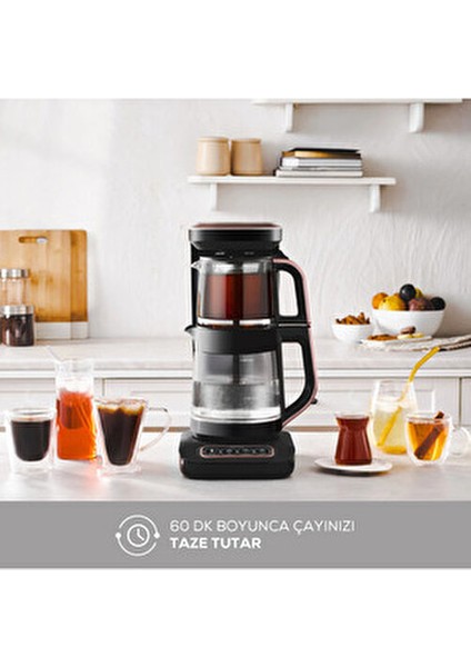 Connect 4'ü 1 Arada Wifi Android-Apple Uzaktan Bağlantılı Cam Çay Makinesi - Filtre Kahve Hazırlama