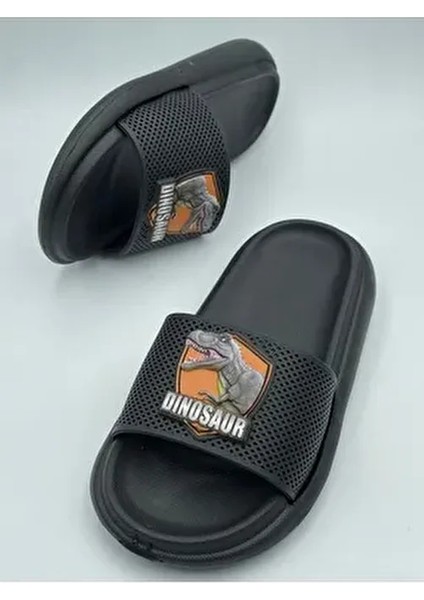 Anatomik Taban Kaydırmaz Taban Havuz Deniz Ev Sokak Çocuk Terlik(Dinazor Desenli)