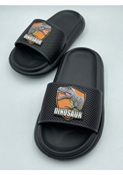 Anatomik Taban Kaydırmaz Taban Havuz Deniz Ev Sokak Çocuk Terlik(Dinazor Desenli)