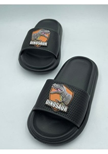 Anatomik Taban Kaydırmaz Taban Havuz Deniz Ev Sokak Çocuk Terlik(Dinazor Desenli)