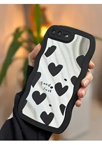 IPhone 7 Plus - 8 Plus Uyumlu Aynalı Kalp Model Silikon Kılıf