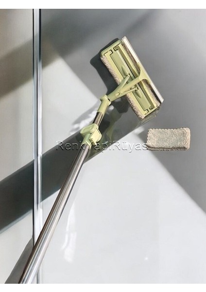 Teleskopik Cam Silecği Oynar Başlık Pratik Kaliteli Yedek Bezli Cam Silme Aparatı