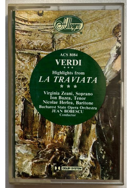 Verdi La Traviata Kaset (Orijinal Dönem Baskı Kaset)