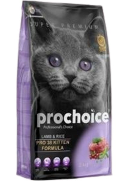 Prochoice Pro 38 Kitten Kuzu Eti ve Pirinçli Yavru Kedi Maması 15KG