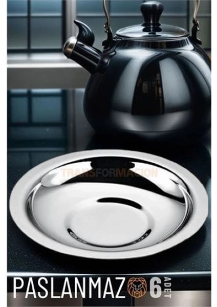 Veneta 6 Adet Metal Çay Tabağı Seti