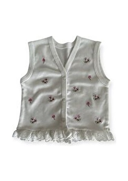 Be Happy Çiçek Nakışlı Güpür Detaylı %100 Pamuk Antibakteriyel 10'lu Hastane Çıkış Seti fırsatları