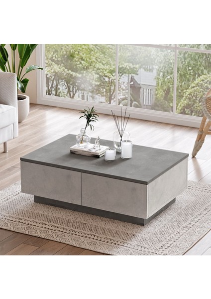 Arya Orta Sehpa 2 Kapaklı Beton-Taş ARY17-GT