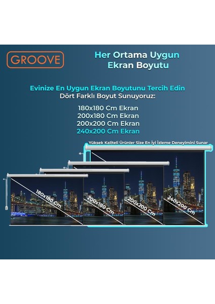 Vizio Pro 240X200CM Blackout Işık Geçirmez Elektrikli Otomatik Kumandalı Projeksiyon Perdesi +Motorlu+Canlı Renkler+Göz Koruması+Leke Tutmaz Projector fiyatları