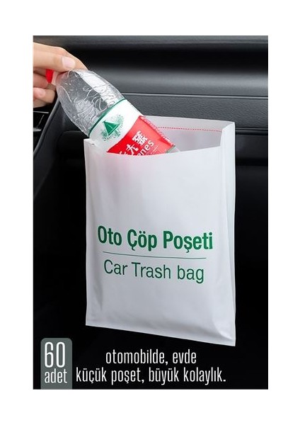 Pratik Çöp Poşeti Yapışkanlı Çöp Poşeti 60 Lı Paket