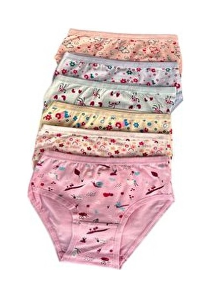 12'li Dondeza Pamuklu Penye Kız Çocuk Bikini Külot modelleri