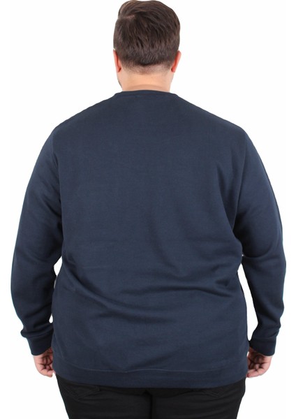 Mocgrande Büyük Beden Bisiklet Yaka Cepli Sweat Double Face Pike 25702 Lacıvert fırsatları