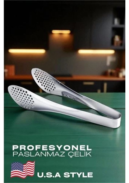 Modacar Amerikan Tip Mutfak Maşası 304 Paslanmaz Çelik Makarna Pasta Salata Çok Amaçlı Maşa