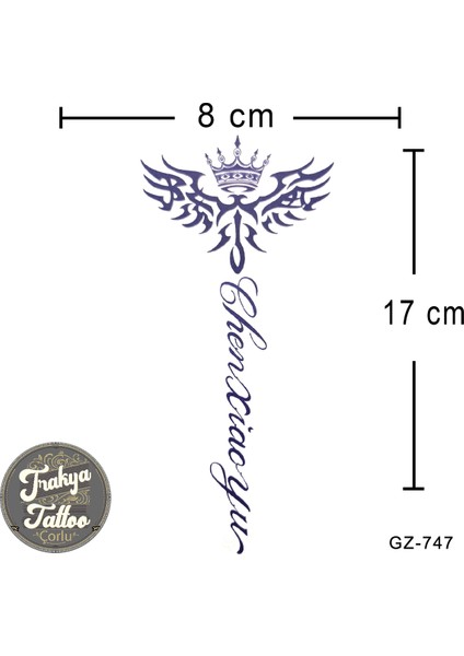 Yarı Kalıcı Dövme Geçici Taç ve Yazı Dövmesi GZ-747 fiyatları