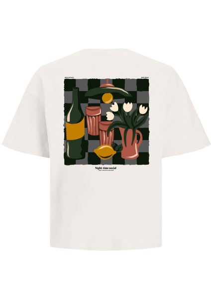 Erkek Sirt Baskili Tisört - Social fiyatları