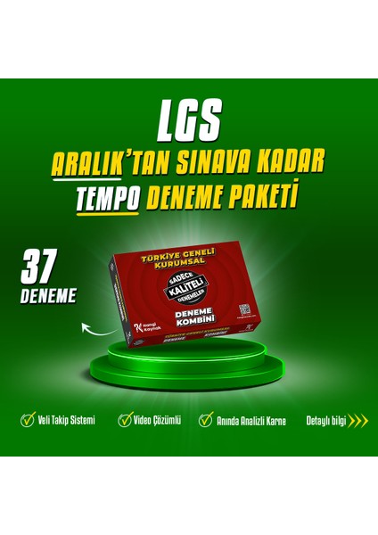 2026 Lgs Aralık'tan Sınava Kadar Tempo Deneme Paketi
