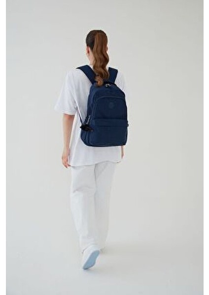 Unisex Krinkıl Su Geçirmez Kumaş Büyük Çok Gözlü Okul Seyahat Sırt Çantası Rosso Collina Lacivert fırsatları