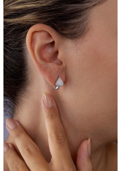 Kalp Model Beyaz Altın Kaplama Gümüş Tamtur Kadın Küpe fiyatları