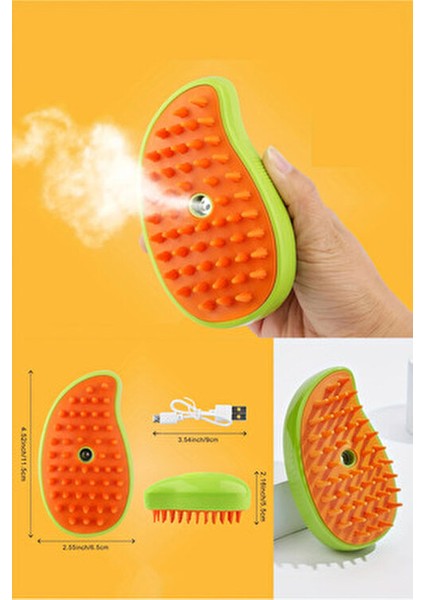 Buharlı Kedi ve Köpek Tarağı Otomatik Kauçuk Malzeme ile Kolay Kullanım