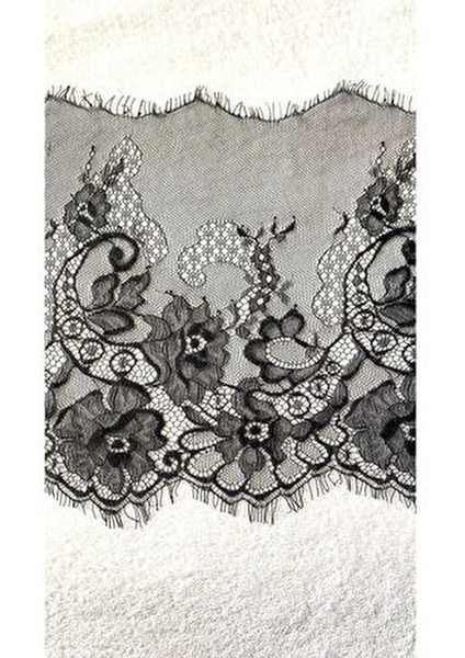 Dantel Kenar Sakallı Şerit Siyah 22 cm x 3 Mt. modelleri