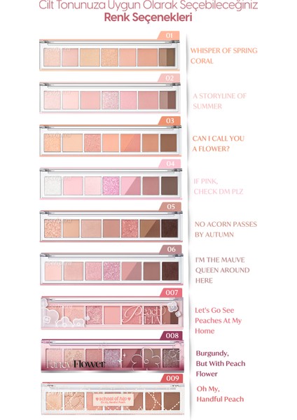 Mat, Işıltılı, Simli Yoğun Pigmentli Far Paleti Perıpera All Take Mood Palette 009 Ohmyhandful Peach indirimleri
