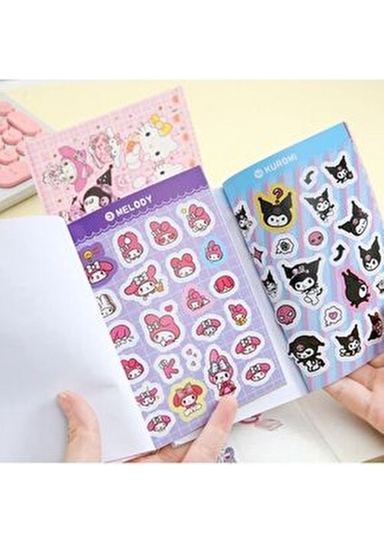 Sanrio Kuromi Karakter Sticker Defter Seti 1 Adet (450) Adet modelleri