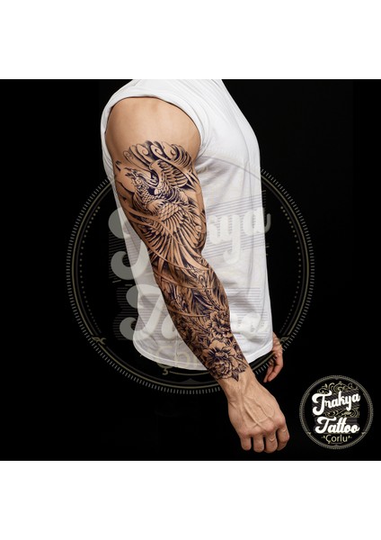 Yarı Kalıcı Dövme Tam Kol Anka Kuşu Geçici Dövme GZQB-047 fiyatları
