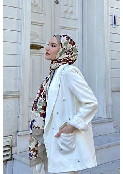 Nature Frezya Soft Şal Gri Ekru 3038-02