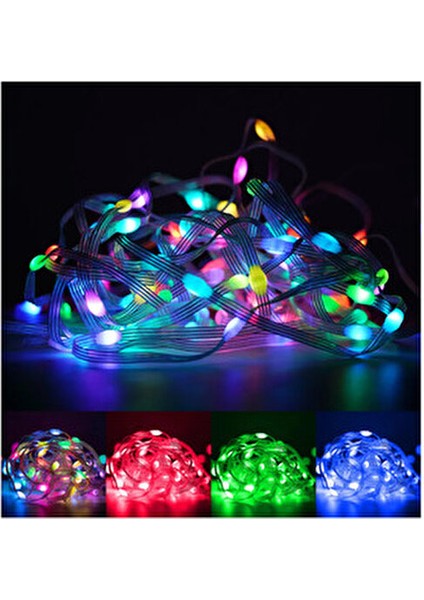 10 Metre Sese Duyarlı Rgb LED Işık - 5V USB Girişli, Bluetooth Uygulamalı Uzaktan Kumandalı