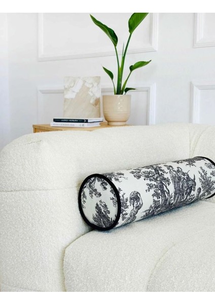 Siyah Fransız Köylüsü Keten Bolster Yastık. Silindir Rulo Ic Dolgulu Fermuarlı Yastık fiyatları