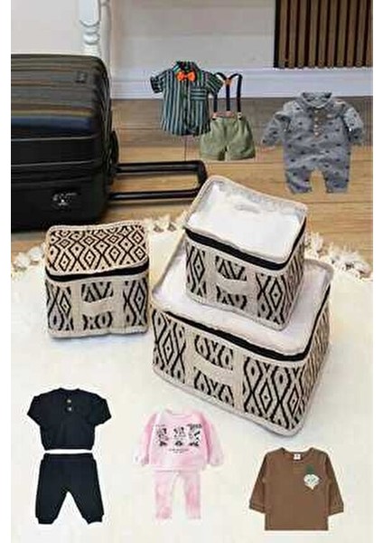 3'lü Bebek Hastane Seyehat Valiz Içi Düzenleyici