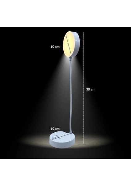 Yuvarlak Usbli Dokunmatik 3 Kademeli 360 Derece Özel Göz Korumalı LED Lityum Masa Lambası